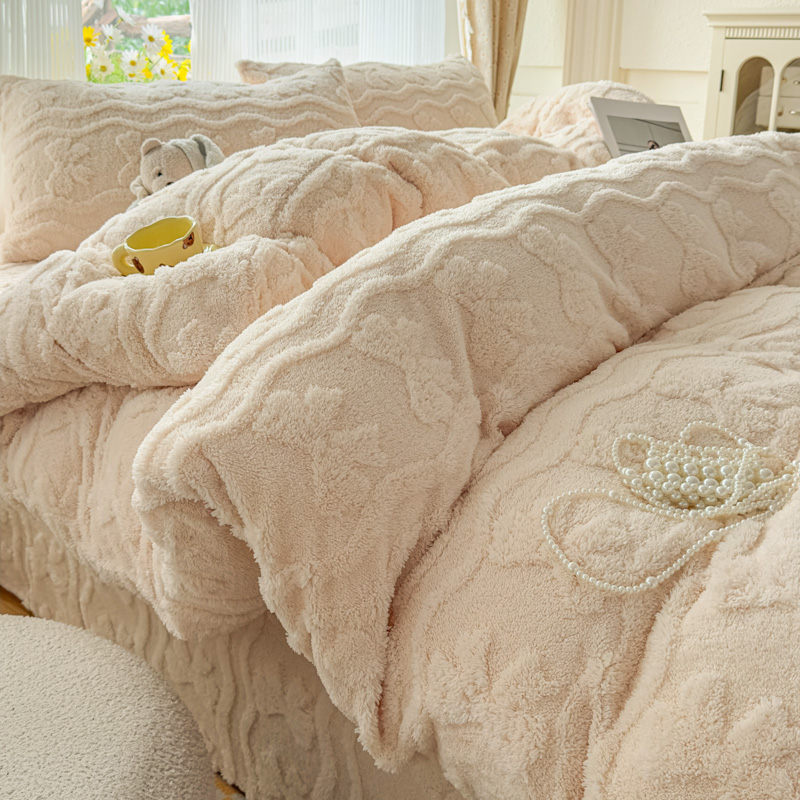 2025新款塔芙绒四件套单被套系列 奶咖