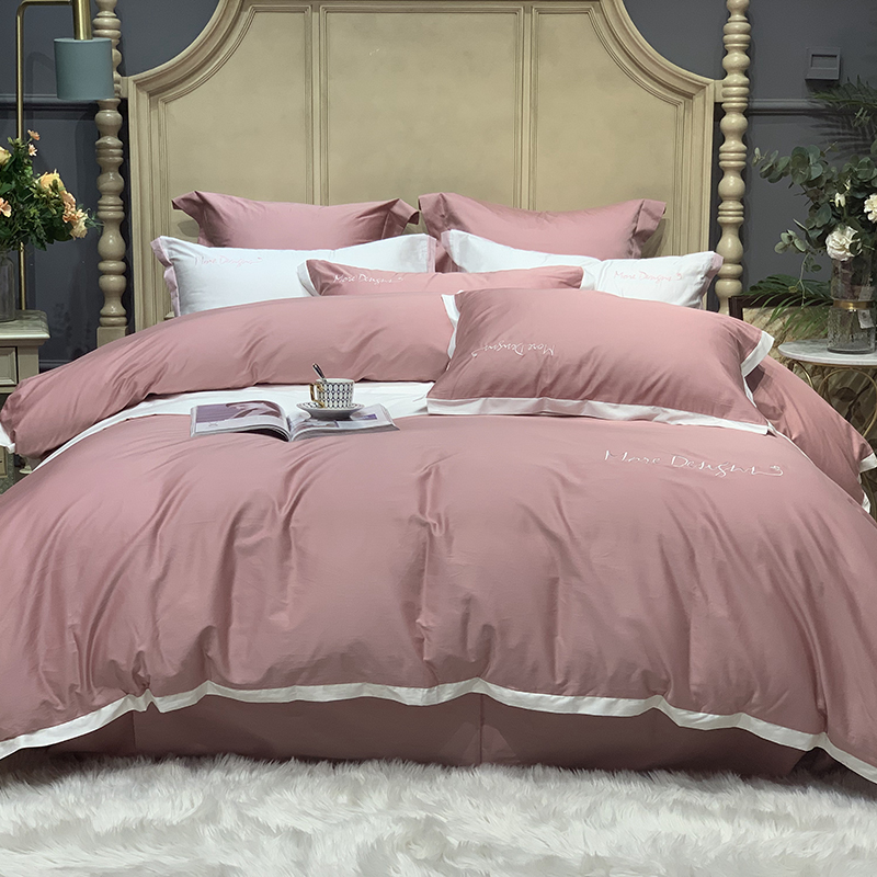 2020新款-高端居家轻奢系列100支年华四件套 床单款四件套1.8m（6英尺）床 粉色