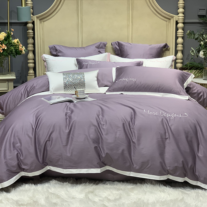 2020新款-高端居家轻奢系列100支年华四件套 床单款四件套1.8m（6英尺）床 梦幻紫