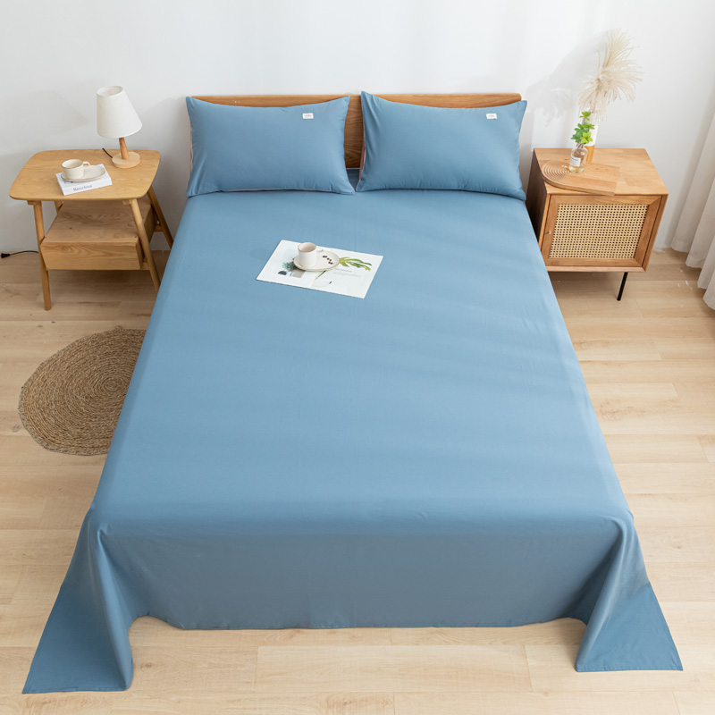 2021新款全棉水洗棉床品套件单品系列-床单 160cm*230cm 宾利蓝