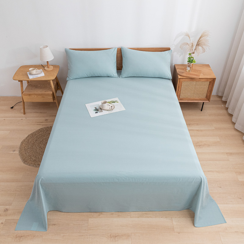 2021新款全棉水洗棉床品套件单品系列-床单 160cm*230cm 繁星蓝