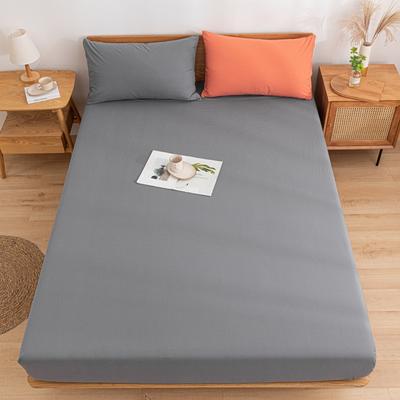 2021新款全棉水洗棉床品套件单品系列-床笠 150cmx200cm 紫灰