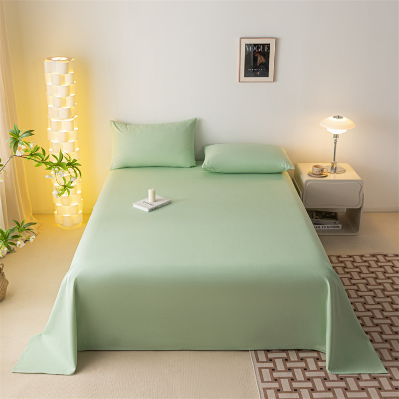 2023A类母婴级四季可用全棉老粗布单品床单 单床单160*230cm 月白绿