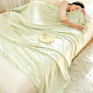 2024新款竹纤维单层毛巾被盖毯夏凉被冷感毯 100*150cm 微凉-绿