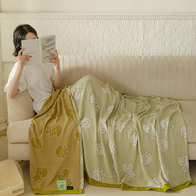 2024新款竹纤维毛巾被竹棉冷感毯子夏季盖毯 150*200-盖毯 小白