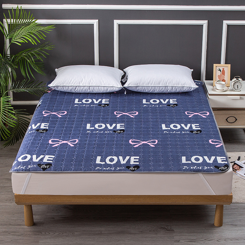 2023新款软床垫子床褥子薄款四季款羽丝棉磨毛印花床护垫 1.2m（4英尺）床 恋爱情结