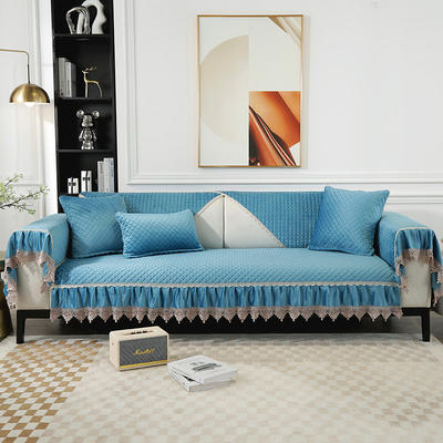2023新款精品荷兰绒沙发垫子直播沙发坐垫沙发套 90*160cm 精品荷兰绒 蓝色