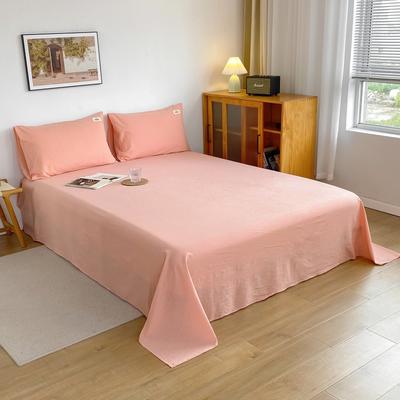 2021新款日式水洗棉色织单床单 120*230cm单床单 浅粉