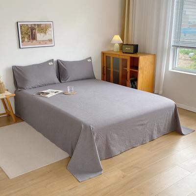 2021新款日式水洗棉色织单床单 120*230cm单床单 浅灰