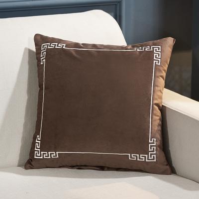 2021新款绒布靠垫抱枕—款式二 45*45cm含无纺布芯 咖啡