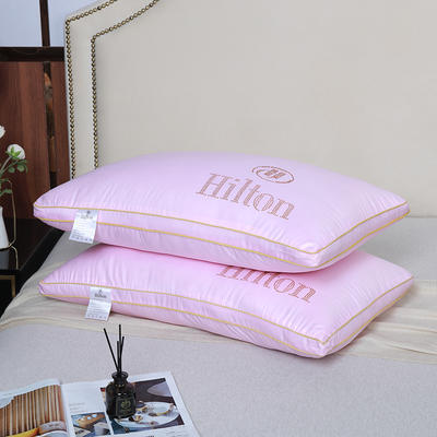 立体烫钻希尔顿枕芯枕头hilton pillow五星酒店烫钻枕芯 低枕-粉色