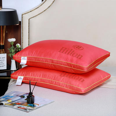 立体烫钻希尔顿枕芯枕头hilton pillow五星酒店烫钻枕芯 手提袋-红色