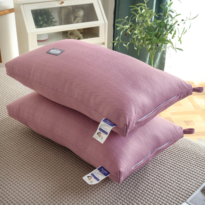 2022新款针织棉枕头枕芯 低枕粉色