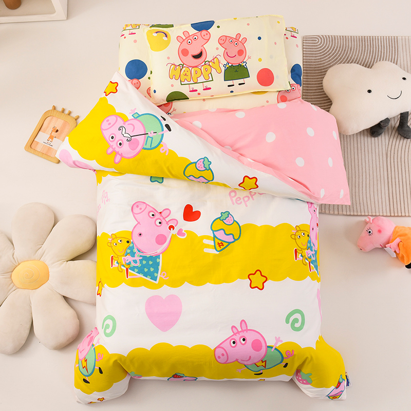 2023新款正版小猪佩奇幼儿园套件系列 被套+床垫套+枕套 佩奇甜点