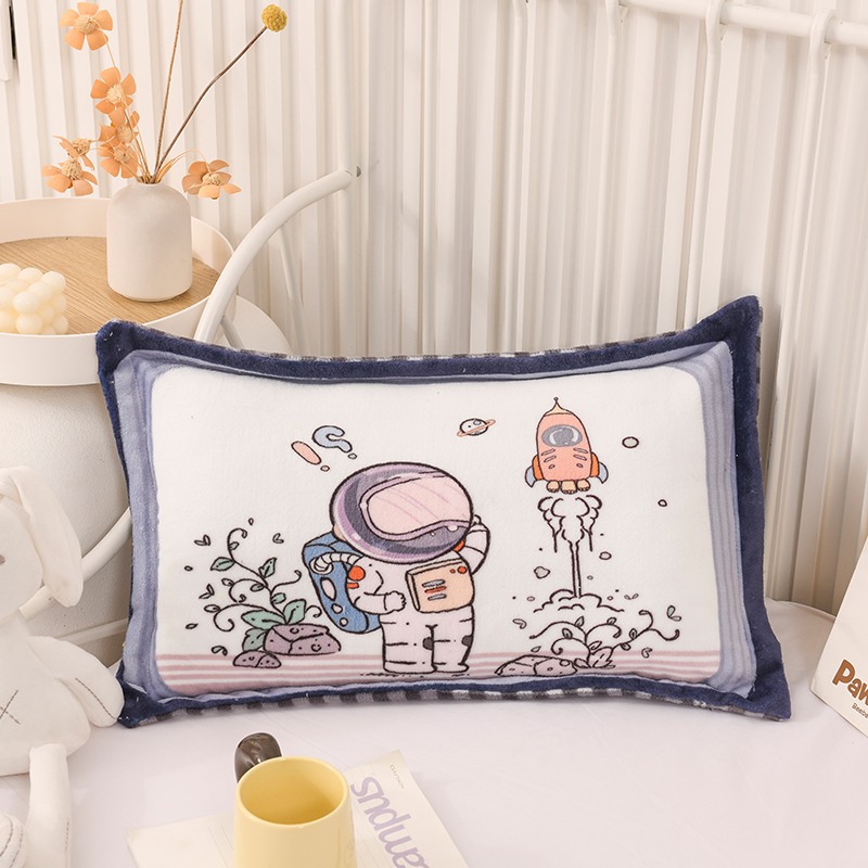 2023新款卡通宝宝绒幼儿园儿童枕套 30*50cm枕套一只(不含芯） 去太空
