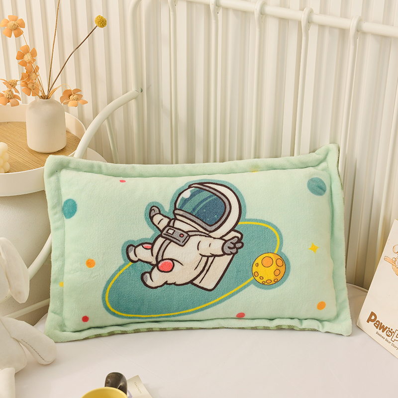 2023新款卡通宝宝绒幼儿园儿童枕套 40*60cm枕套一只(不含芯） 太空人