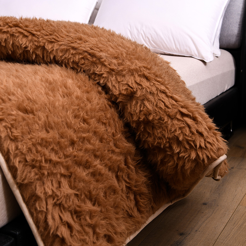2023新款澳洲纯羊毛床垫 100x200cm 驼色长毛