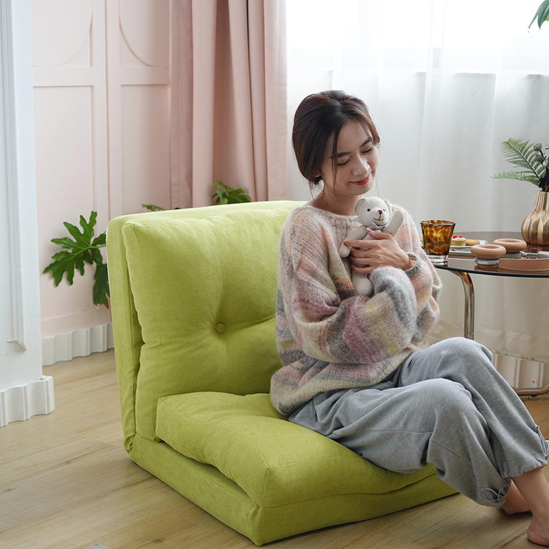2024新款韩国绒地板休闲沙发 90*60*60cm 绿色