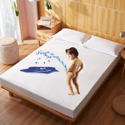 防水床笠全棉隔尿透气纯棉床套床罩床垫套子床垫罩 120cmx200cm 白色