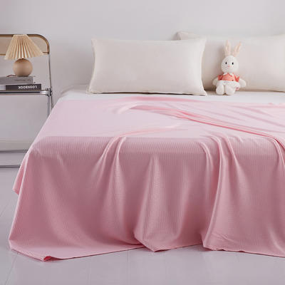 2024新款竹纤维盖毯系列—菱形格竹纤维盖毯 100*120cm 粉色
