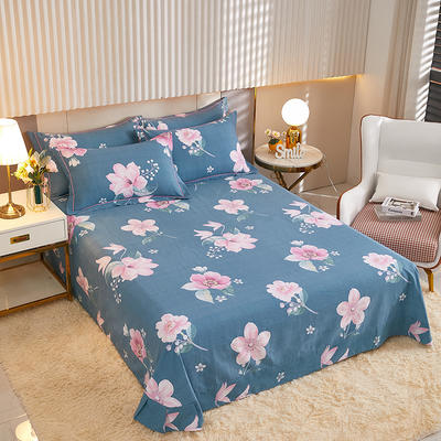 2021年多规格全棉加厚磨毛单品系列-单床单 单床单245*250cm 浪漫花都蓝