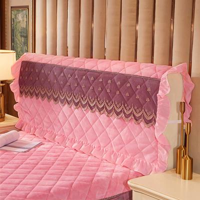 2019新款夹棉纯色法莱绒套件——单品床头罩 1.8m 粉色