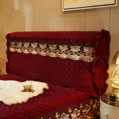 2021新款夹棉水晶绒系列（光影流年）床头罩 1.8m*0.6m 酒红