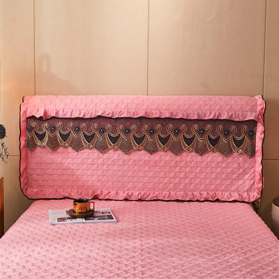 2022新款夹棉水晶绒（香格里拉）系列床头罩 180cmx200cm 粉玉