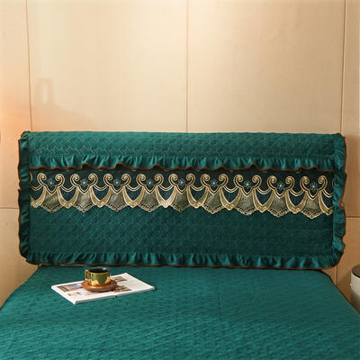 2022新款夹棉水晶绒（香格里拉）系列床头罩 180cmx200cm 孔雀绿