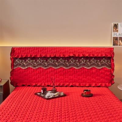 2023新款火山绒夹棉刺绣床头罩系列 180cmx60cm 大红