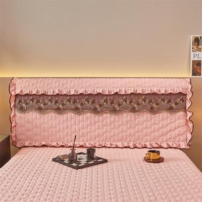 2023新款火山绒夹棉刺绣床头罩系列 180cmx60cm 粉色