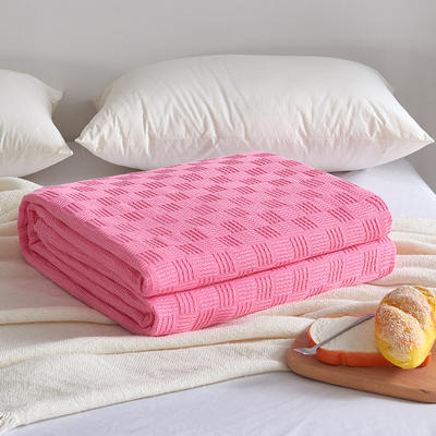 2023全棉纱布针织盖毯毛巾被 A类 150*200cm 粉色
