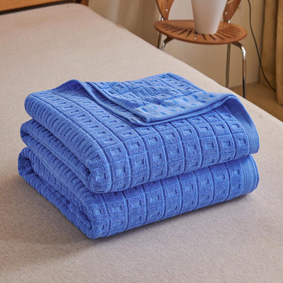 2024新款全棉回忆老式毛巾被 150x200cm 回忆深蓝