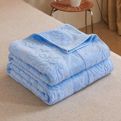 2024新款全棉回忆老式毛巾被 180x220cm 欧雅浅蓝