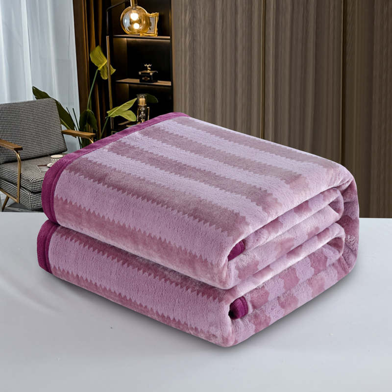 2023新款热款400克加厚加大升级雪狐绒毛毯毯子秋冬盖毯床单 230*250cm 浅紫