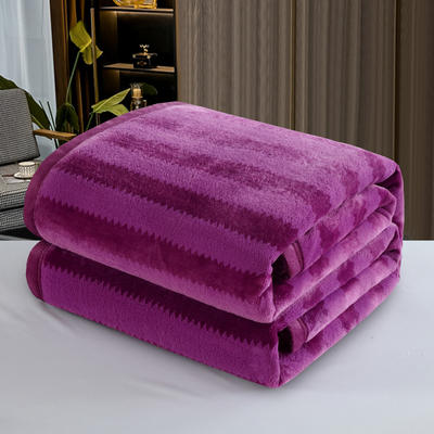 2023新款热款400克加厚加大升级雪狐绒毛毯毯子秋冬盖毯床单 230*250cm 深紫