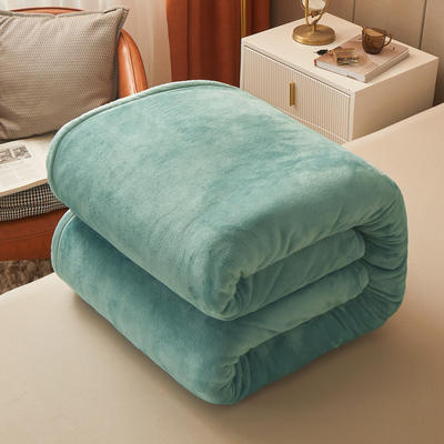 2022新款加厚牛奶绒多功能纯色毛毯--系列一 1.2*2.0m单品毛毯 百合绿