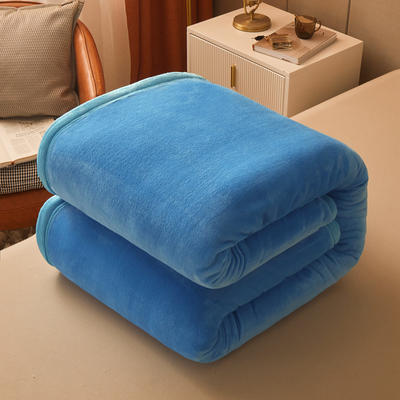 2022新款加厚牛奶绒多功能纯色毛毯--系列一 1.2*2.0m单品毛毯 海洋蓝