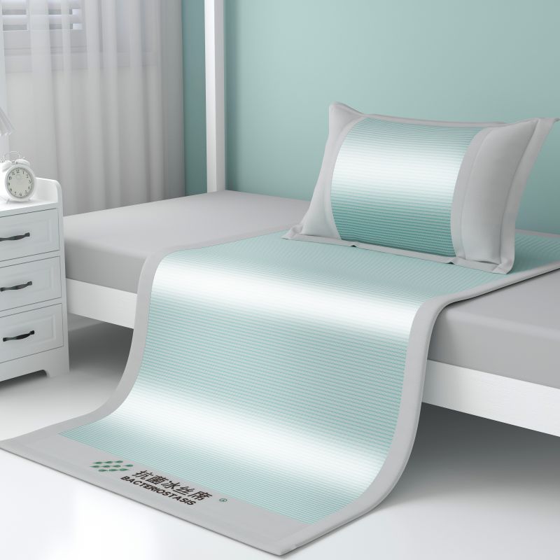 2024新款800D抗菌冰丝席床席床笠系列 学生款 2m凉席三件套 薄荷绿床席