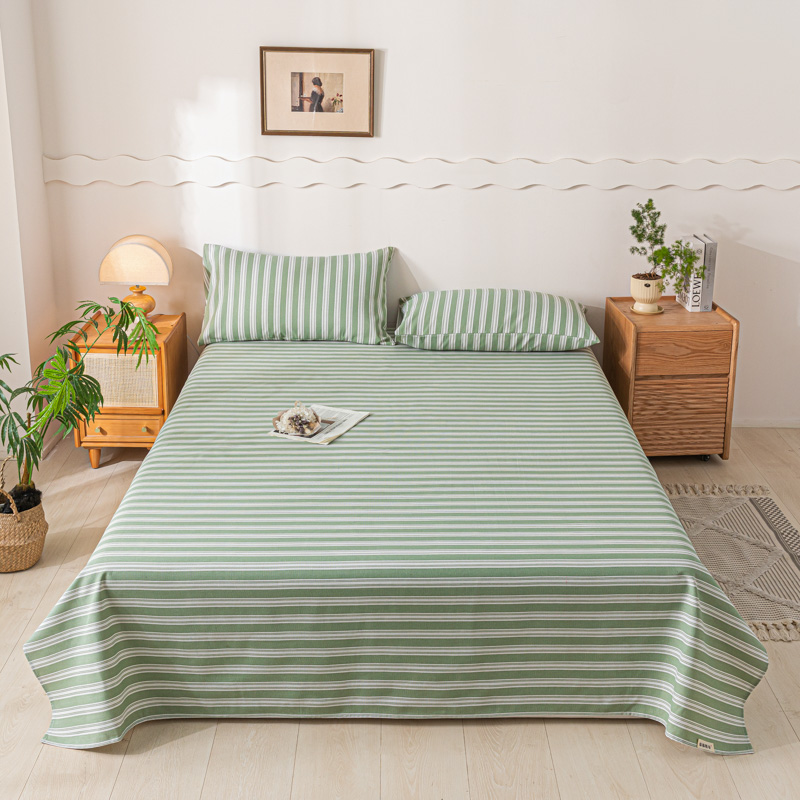 2024新款老粗布床单系列 150*240cm单床单 简约生活绿