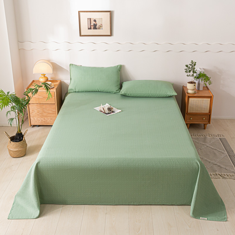 2024新款老粗布床单系列 150*240cm单床单 菱形格-绿