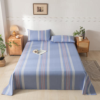 2024新款老粗布床单系列 150*240cm单床单 气质蓝