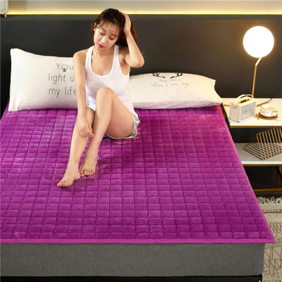 2019新款法莱绒纯色床垫 1.0m床 紫色