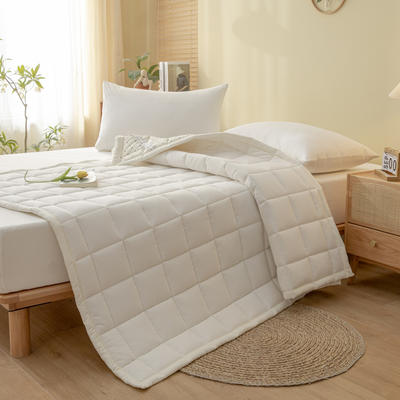 2023新款色织水洗全棉新疆棉花床垫加厚床褥垫被 0.9*2.0m 白色