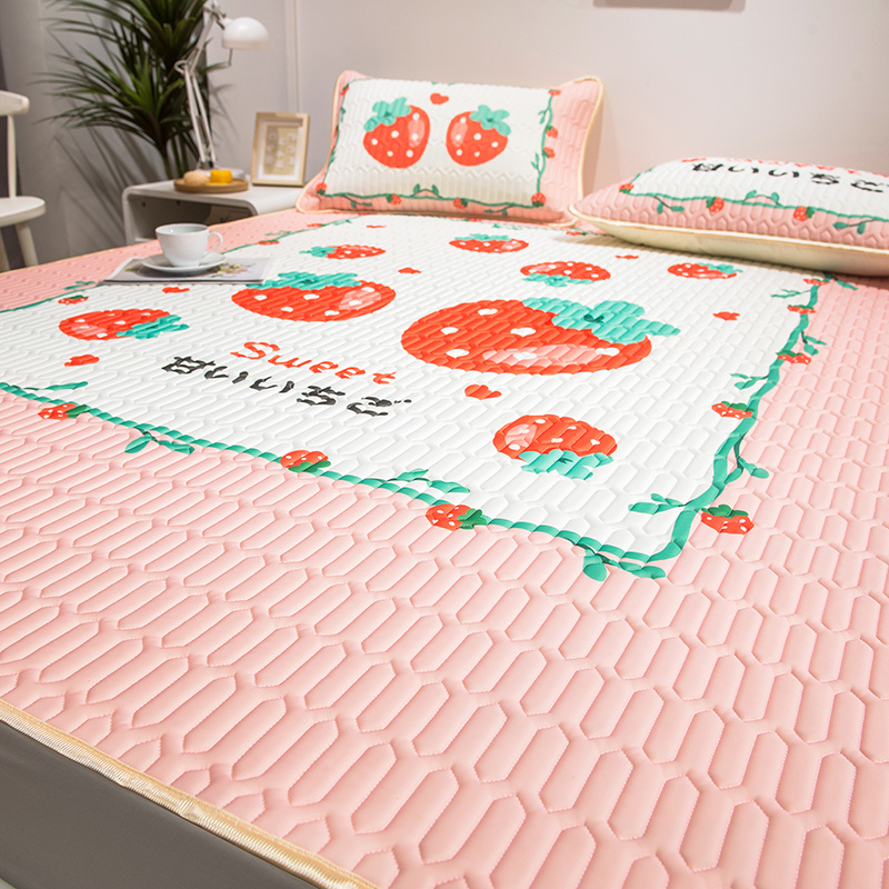 2021新款大版乳胶凉席（0.4厚度） 1.5m（5英尺）床 草莓甜心