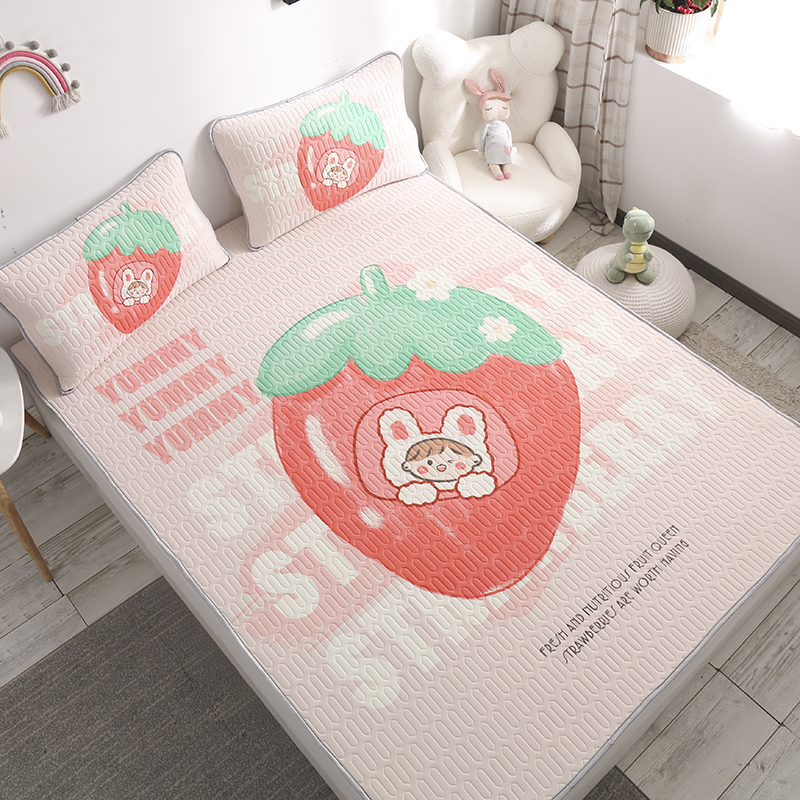 2021新款大版乳胶凉席（0.4厚度） 1.5m（5英尺）床 元气草莓