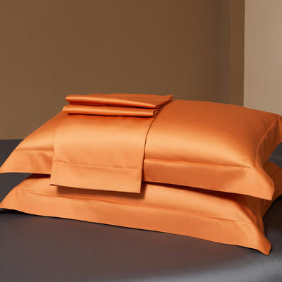 柔系列A类100支长绒棉单品枕套 48cmX74cmX2 活力橘