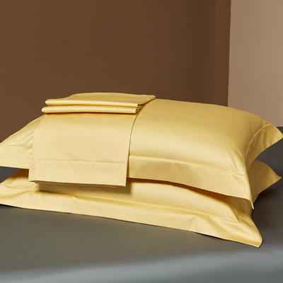 柔系列A类100支长绒棉单品枕套 48cmX74cmX2 柠檬黄
