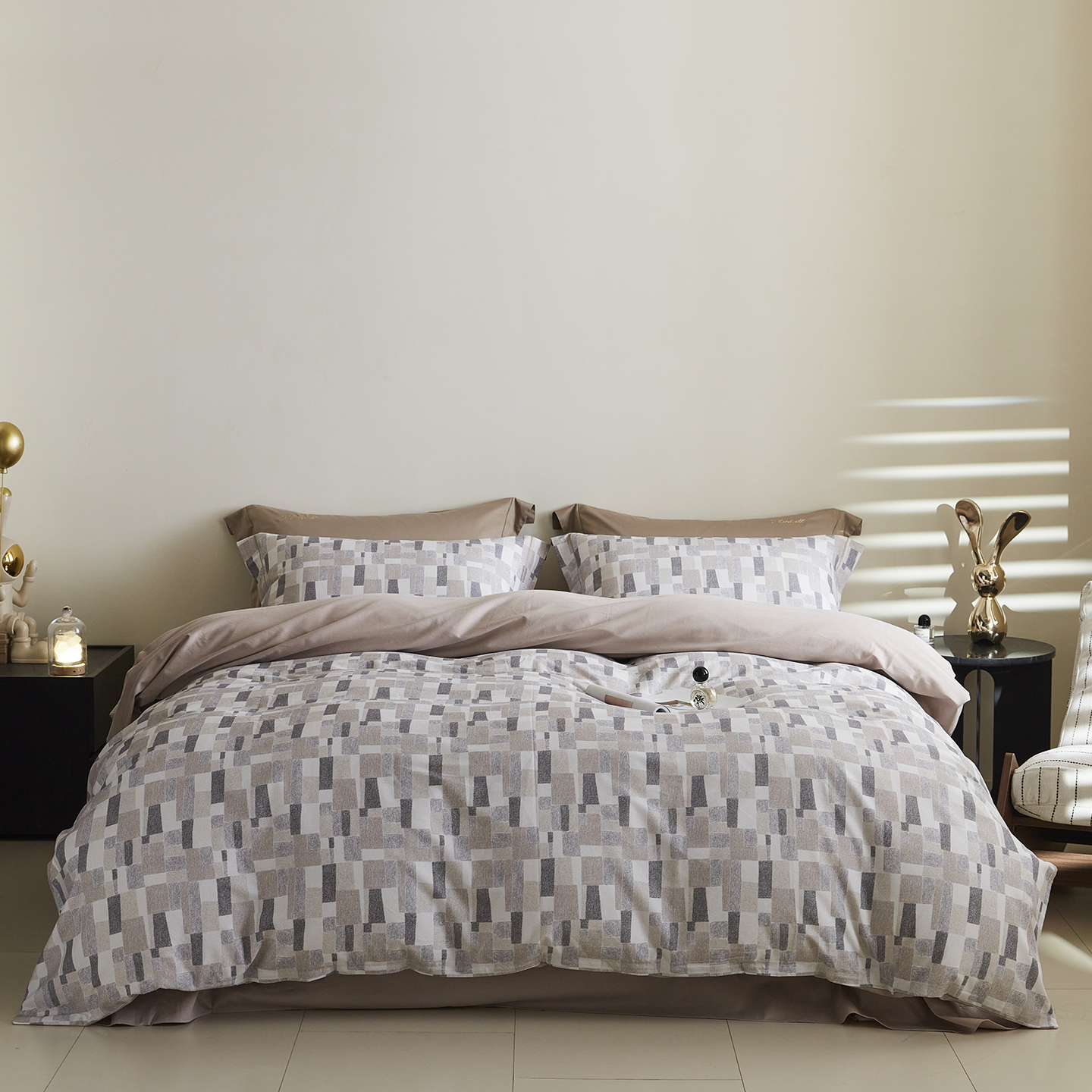 2025新款秋冬全棉生态磨毛四件套 凌川咖