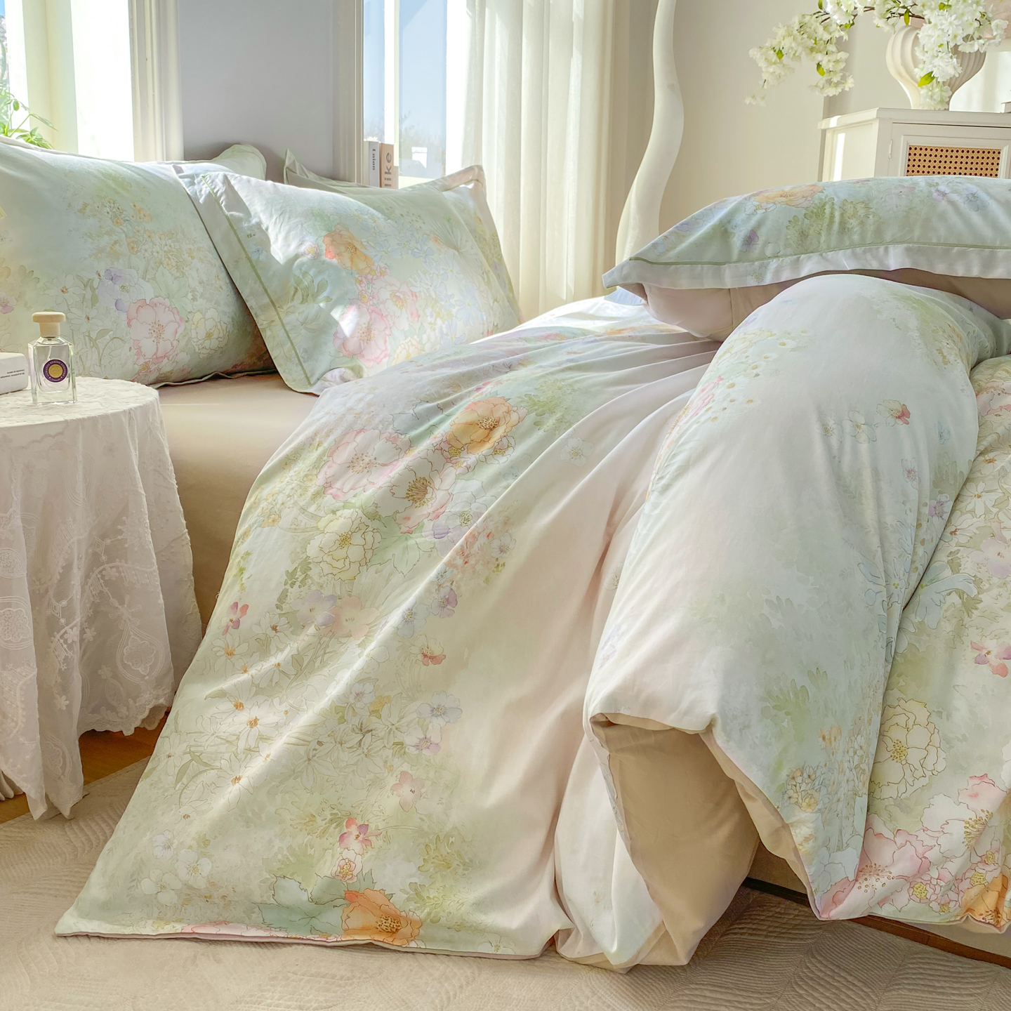 2026新款40支全棉花卉13376数码印花四件套-第二批 漫花野